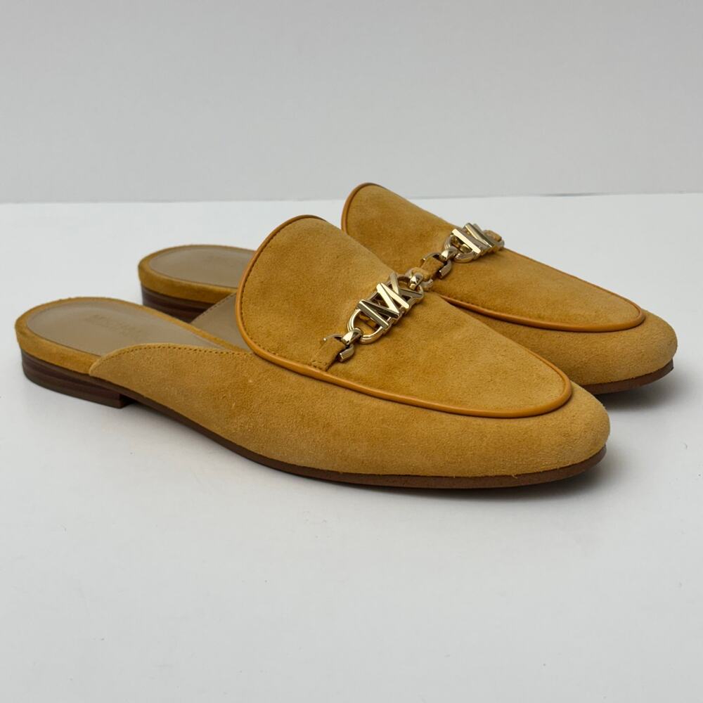 Michael Kors Tiffanie Yellow & Gold Suede Flats Casual Mules women’s size 7 - Picture 6 of 6